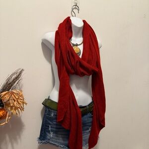 Y2k cozy and versatile red long boho scarf ❤️🍁